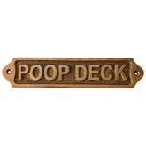 POOP DECK Brass Door sign | Antique finish 22x5 cm